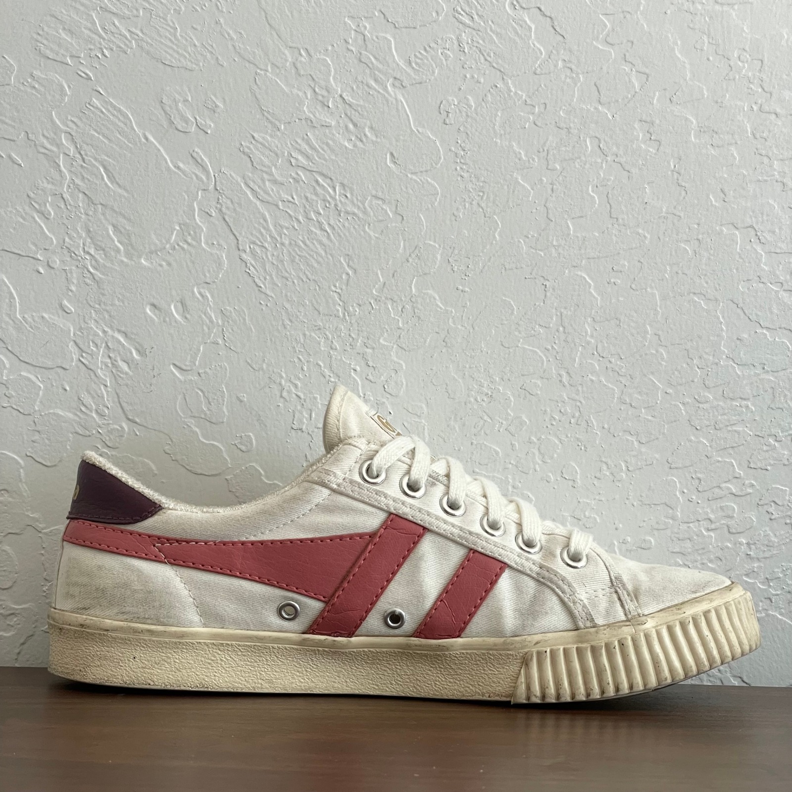 Gola Mark Cox Tennis Shoes Womens 8 White/Pink Canvas Casual Sneakers Preppy — image 4 of 8
